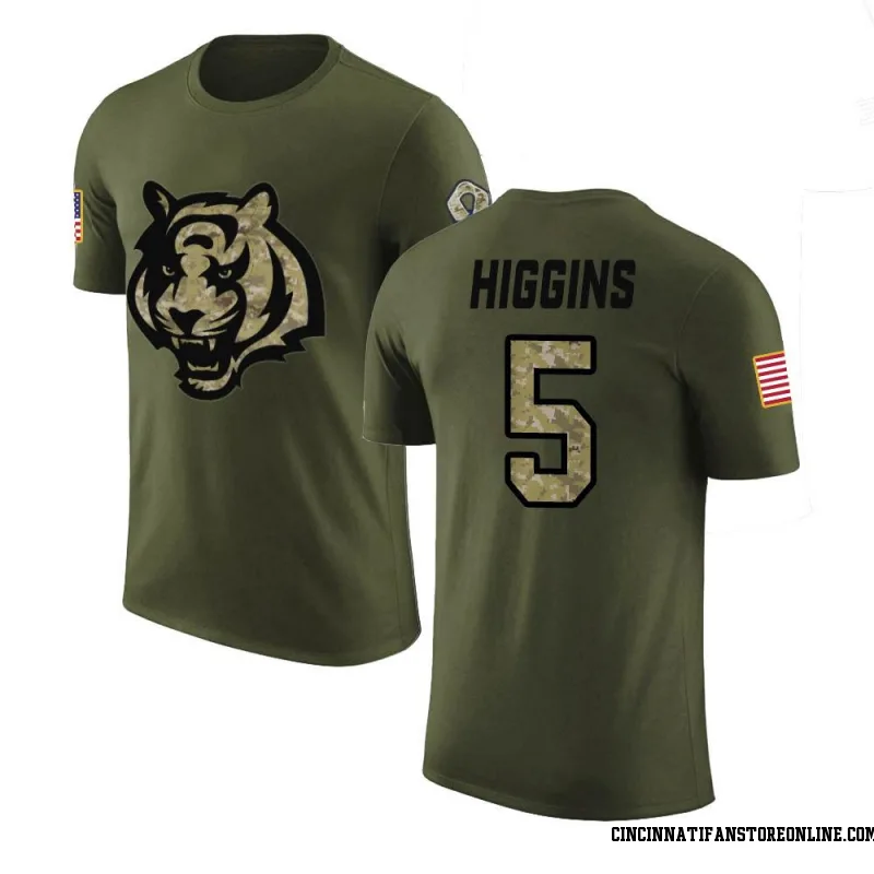 Tee Higgins Cincinnati Bengals Youth Legend Olive Salute to Service  Sideline Long Sleeve T-Shirt